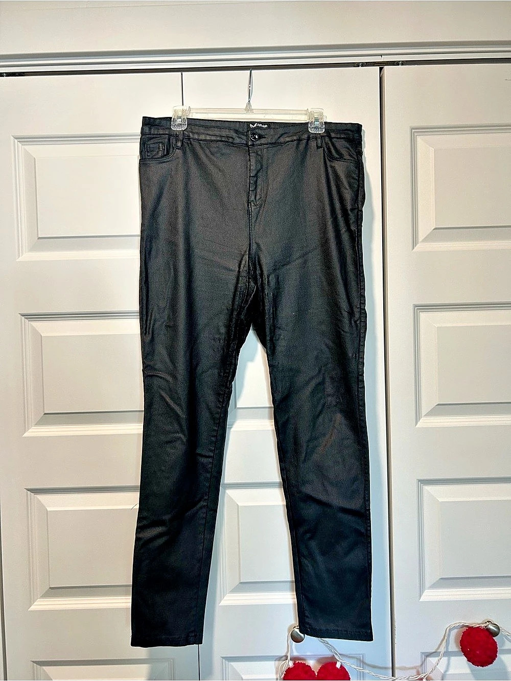 ApperLoth Women's Faux Leather Skinny Jeans